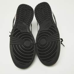Nike Black/White Leather Dunk Low Top Sneakers Size 45