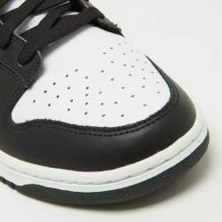 Nike Black/White Leather Dunk Low Top Sneakers Size 45