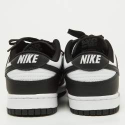 Nike Black/White Leather Dunk Low Top Sneakers Size 45