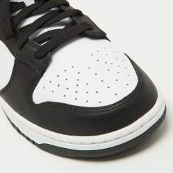 Nike Black/White Leather Dunk Low Top Sneakers Size 46