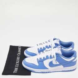 Nike Blue/White Leather Dunk Low Cools Down “Polar Blue” Sneakers Size 45