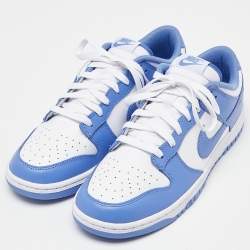Nike Blue/White Leather Dunk Low Cools Down “Polar Blue” Sneakers Size 45