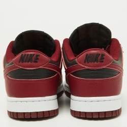 Nike Red/Black Leather Dunk Low Top "Team Red" Sneakers Size 40