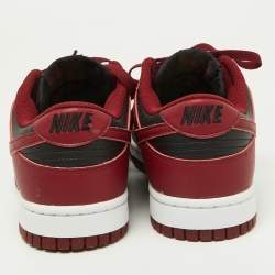 Nike Red/Black Leather Dunk Low Top "Team Red" Sneakers Size 42