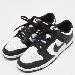 Nike Black/White Leather Dunk Low Top “Panda” Sneakers Size 46