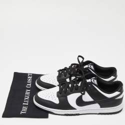 Nike Black/White Leather Dunk Low Top “Panda” Sneakers Size 46