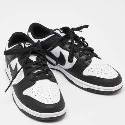 Nike Black/White Leather Dunk Low Top “Panda” Sneakers Size 46