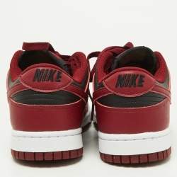 Nike Red/Black Leather Dunk Low Top "Team Red" Sneakers Size 40