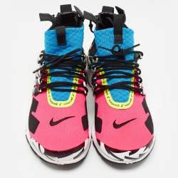 Nike Acronym x Air Presto Multicolor Fabric and Leather Mid Racer Sneakers Size 45