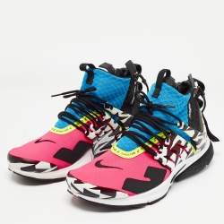Nike Acronym x Air Presto Multicolor Fabric and Leather Mid Racer Sneakers Size 45