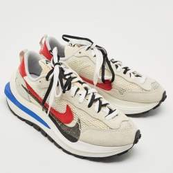 Nike x Sacai Multicolor Mesh and Suede Vaporwaffle Sport Fuchsia Game Royal Sneakers Size 43