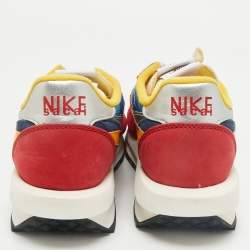 Pre Owned Nike x Sacai Multicolor Mesh and Leather LDWaffle Varsity Blue Sneakers Size 42.5