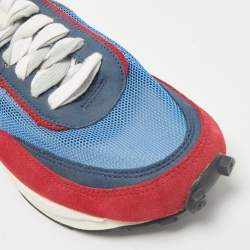 Pre Owned Nike x Sacai Multicolor Mesh and Leather LDWaffle Varsity Blue Sneakers Size 42.5