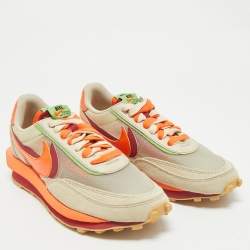 Nike x Sacai Multicolor Suede and Mesh LD Waffle CLOT Kiss of Death Orange Blaze Sneakers Size 42.5