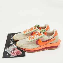 Nike x Sacai Multicolor Suede and Mesh LD Waffle CLOT Kiss of Death Orange Blaze Sneakers Size 42.5