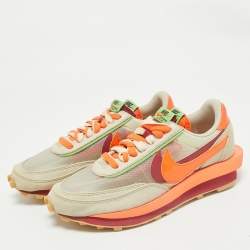 Nike x Sacai Multicolor Suede and Mesh LD Waffle CLOT Kiss of Death Orange Blaze Sneakers Size 42.5