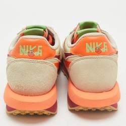 Nike x Sacai Multicolor Suede and Mesh LD Waffle CLOT Kiss of Death Orange Blaze Sneakers Size 42.5