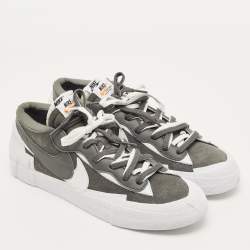 Pre Owned حذاء رياضي نايك أكس - ساسيا - بليزر منخفض من أعلى جلد أخضر/ رمادي مقاس 38.5