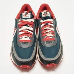 Pre Owned Nike x Sacai x Undercover LD Waffle Midnight Spruce University Red Size 45 Multicolor Leather and Nylon Low Top Sneakers