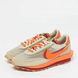 Pre Owned Nike x Sacai LD Waffle CLOT Kiss of Death Size 45 Multicolor Leather and Suede Low Top Sneakers
