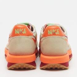 Pre Owned Nike x Sacai LD Waffle CLOT Kiss of Death Size 45 Multicolor Leather and Suede Low Top Sneakers