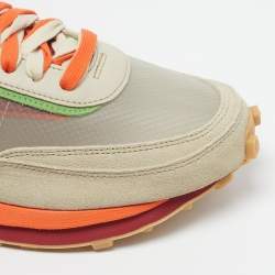 Pre Owned Nike x Sacai LD Waffle CLOT Kiss of Death Size 45 Multicolor Leather and Suede Low Top Sneakers