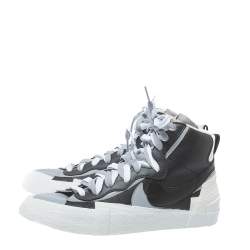 Nike x Sacai Black/Grey Leather High Top Sneakers Size 42.5