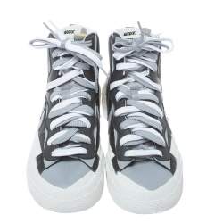 Nike x Sacai Black/Grey Leather High Top Sneakers Size 42.5