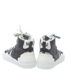 Nike x Sacai Black/Grey Leather High Top Sneakers Size 42.5