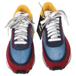 Nike x Sacai Multicolor Mesh And Suede Vaporwaffle Low Top Sneakers Size 40.5