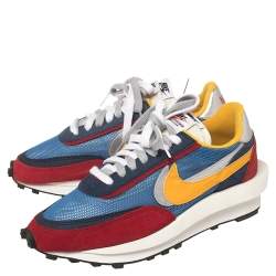Nike x Sacai Multicolor Mesh And Suede Vaporwaffle Low Top Sneakers Size 40.5