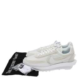 Nike x Sacai White Suede and Nylon LD Waffle Sneakers Size 42.5