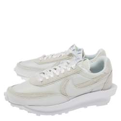 Nike x Sacai White Suede and Nylon LD Waffle Sneakers Size 42.5