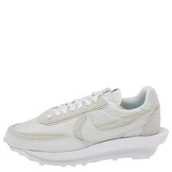 Nike x Sacai White Suede and Nylon LD Waffle Sneakers Size 42.5