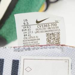 Nike x Sacai Green/Yellow Mesh and Suede Vaporwaffle Sneakers Size 43