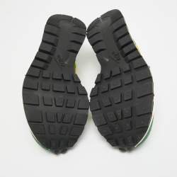 Nike x Sacai Green/Yellow Mesh and Suede Vaporwaffle Sneakers Size 43