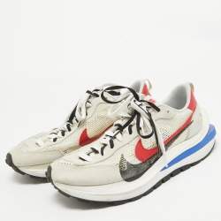 Nike x Sacai Multicolor Leather and Fabric Vaporwaffle Sesame Blue Void Sneakers Size 46