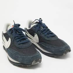 Nike x Sacai Navy Blue Mesh and Suede LD Waffle SF Blue Void Sneakers Size 46