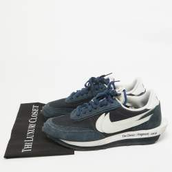 Nike x Sacai Navy Blue Mesh and Suede LD Waffle SF Blue Void Sneakers Size 46