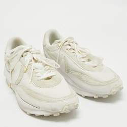 Nike x Sacai White/Grey Suede and Nylon LD Waffle Sneakers Size 46