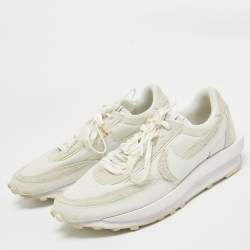 Nike x Sacai White/Grey Suede and Nylon LD Waffle Sneakers Size 46