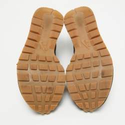 Pre Owned Nike x Sacai Black Leather and Nylon VaporWaffle Black Gum Sneakers Size 46