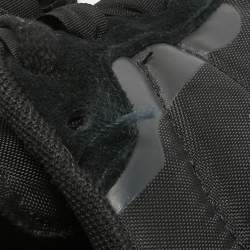 Pre Owned Nike x Sacai Black Leather and Nylon VaporWaffle Black Gum Sneakers Size 46