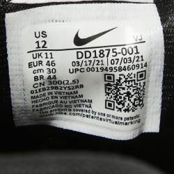 Pre Owned Nike x Sacai Black Leather and Nylon VaporWaffle Black Gum Sneakers Size 46