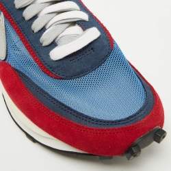 Pre Owned Nike x Sacai Multicolor Mesh and Leather LDWaffle Varsity Blue Sneakers Size 44.5