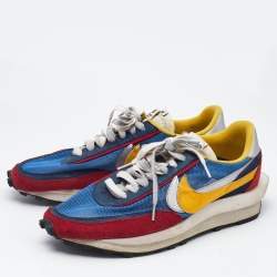 Nike x Sacai Multicolor Mesh and Leather LDWaffle Varsity Blue Sneakers Size 46