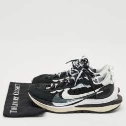 Nike x Sacai Black/White Mesh and Suede Vaporwaffle Sneakers Size 43