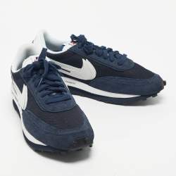 Pre Owned Nike x Sacai Navy Blue Suede and Mesh LD Waffle SF Blue Void Sneakers Size 47.5