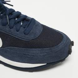 Pre Owned Nike x Sacai Navy Blue Suede and Mesh LD Waffle SF Blue Void Sneakers Size 47.5