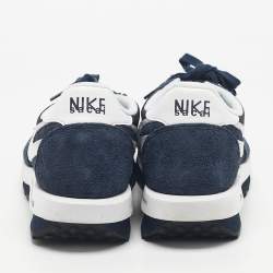 Pre Owned Nike x Sacai Navy Blue Suede and Mesh LD Waffle SF Blue Void Sneakers Size 47.5